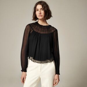 J.Crew Drapey shirred top in crinkle cupro